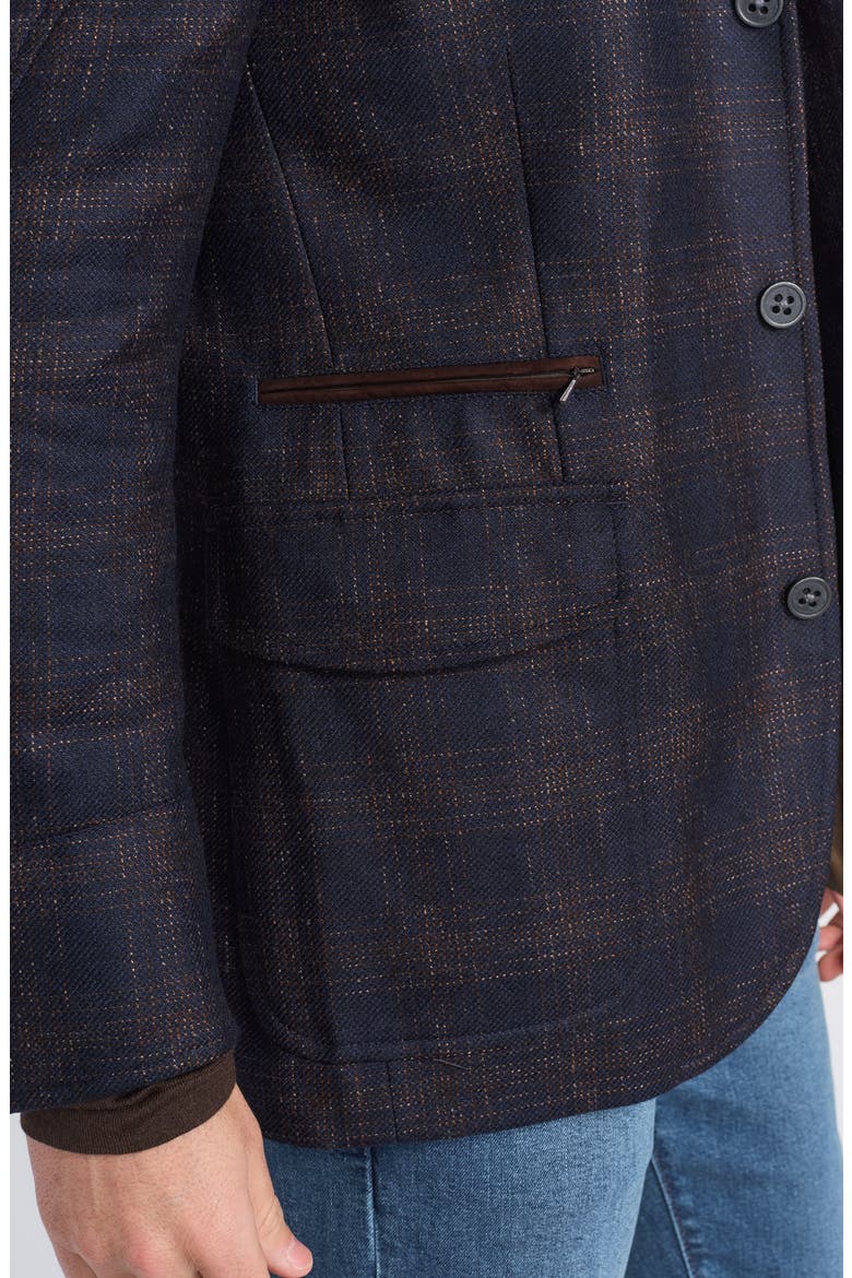 Blue Plaid Wool Hybrid Sport Coat with Removable Bib, Alternate, color, BLUE