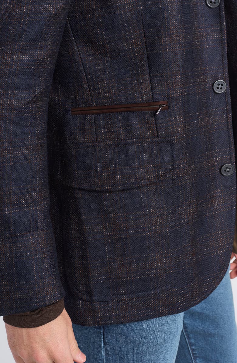 FLYNT Blue Plaid Wool Hybrid Sport Coat with Removable Bib, Alternate, color, Blue