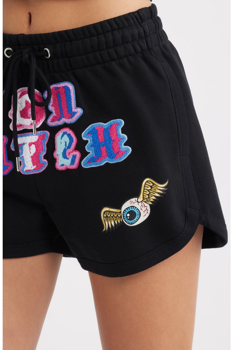 Logo French Terry Shorts, Alternate, color, JET BLACK