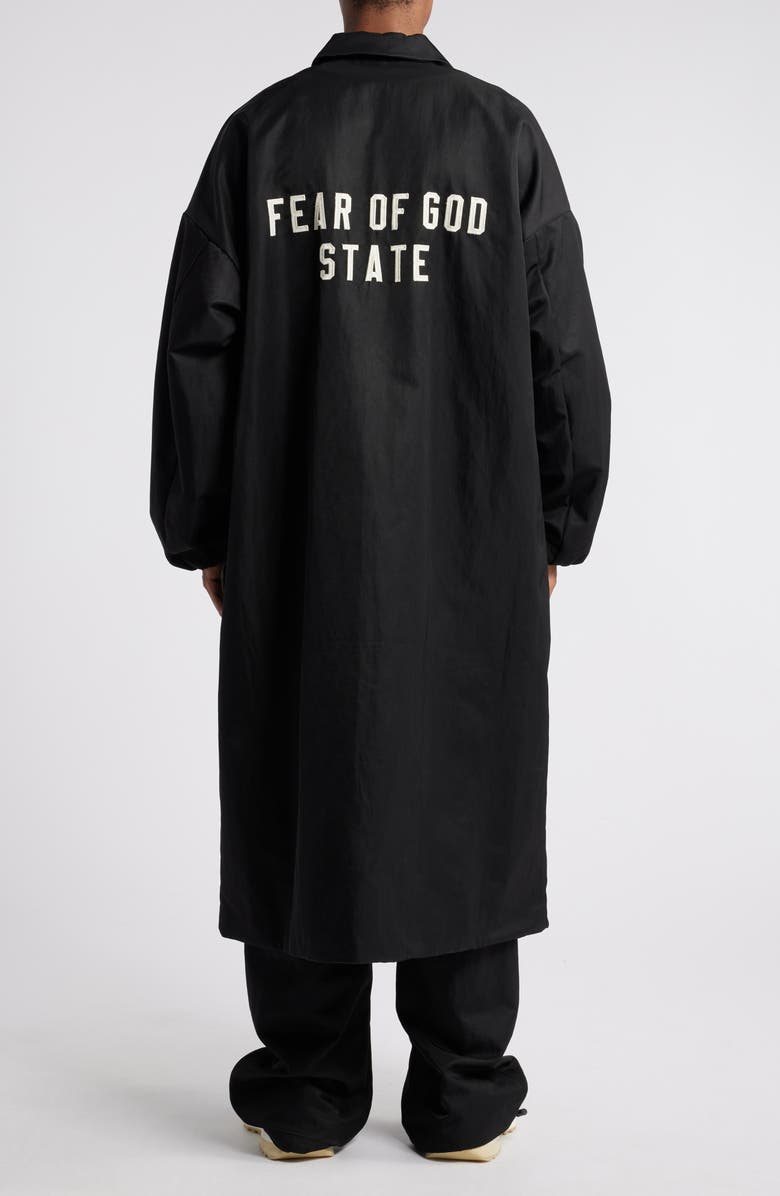 Fear of God Essentials Gender Inclusive Embroidered Logo Textured Nylon Car Coat, Alternate, color, 