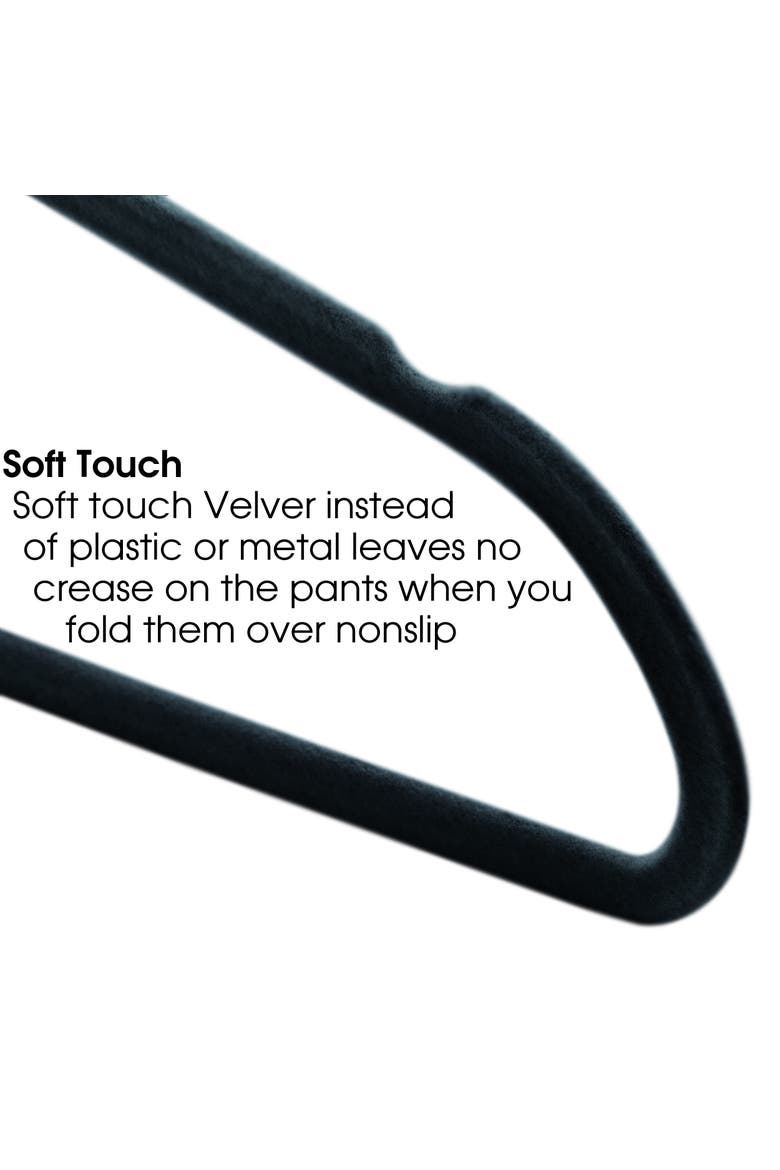 100 Piece Velvet Slim Hangers, Alternate, color, Black