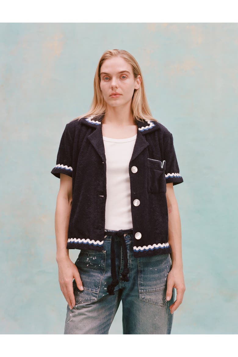 'Rick Rack' Cabana ~ Crop Cut, Alternate, color, Midnight Blue