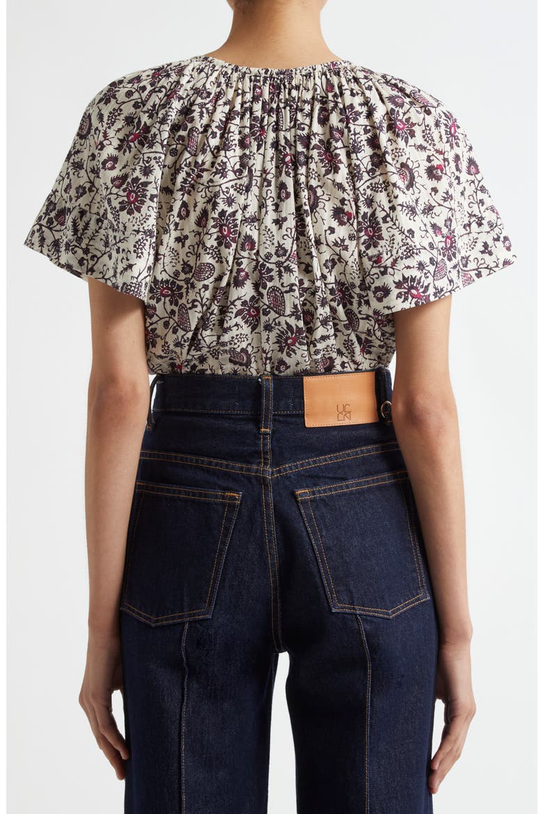 Sena Flutter Sleeve Cotton Blend Top, Alternate, color, COSMOS