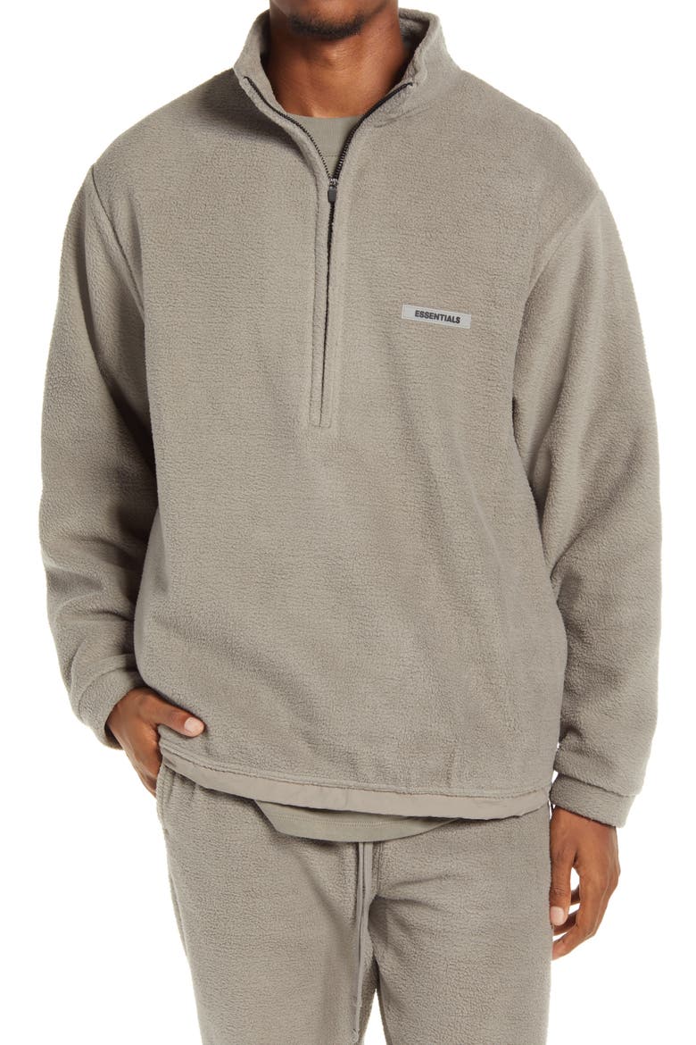 Half Zip Fleece Pullover, Main, color, GREY FLANNEL
