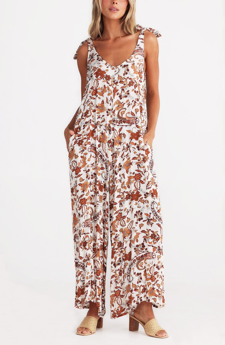 Talisman the Label Temple Floral Wide Leg Jumpsuit, Alternate, color, 