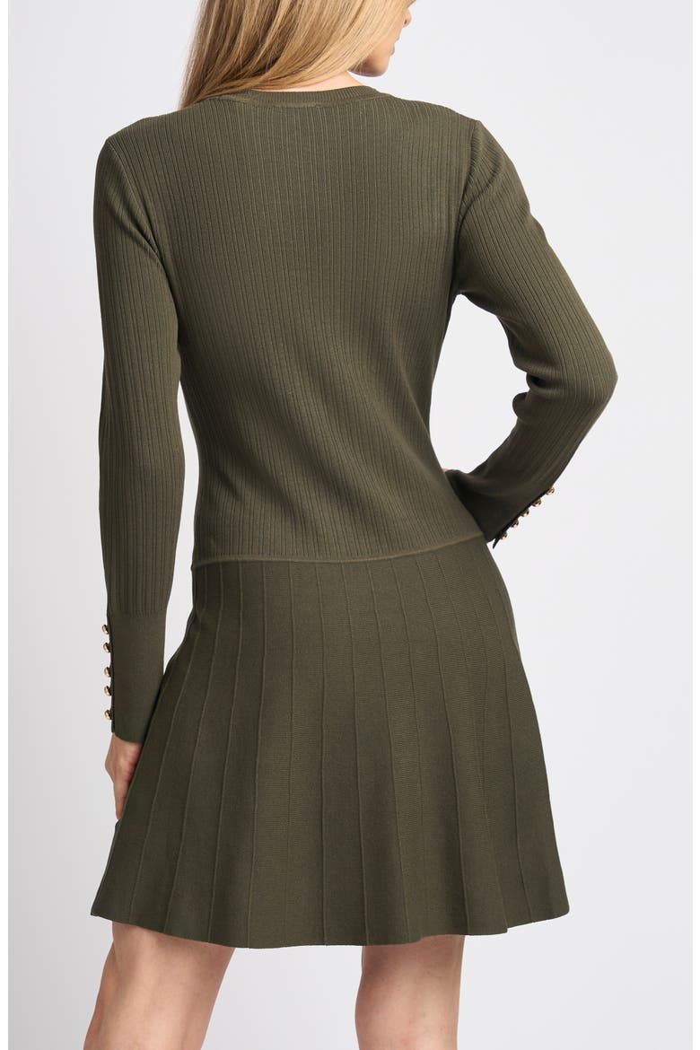 Karla Button Cuff Minidress, Alternate, color, MIDNIGHT OLIVE