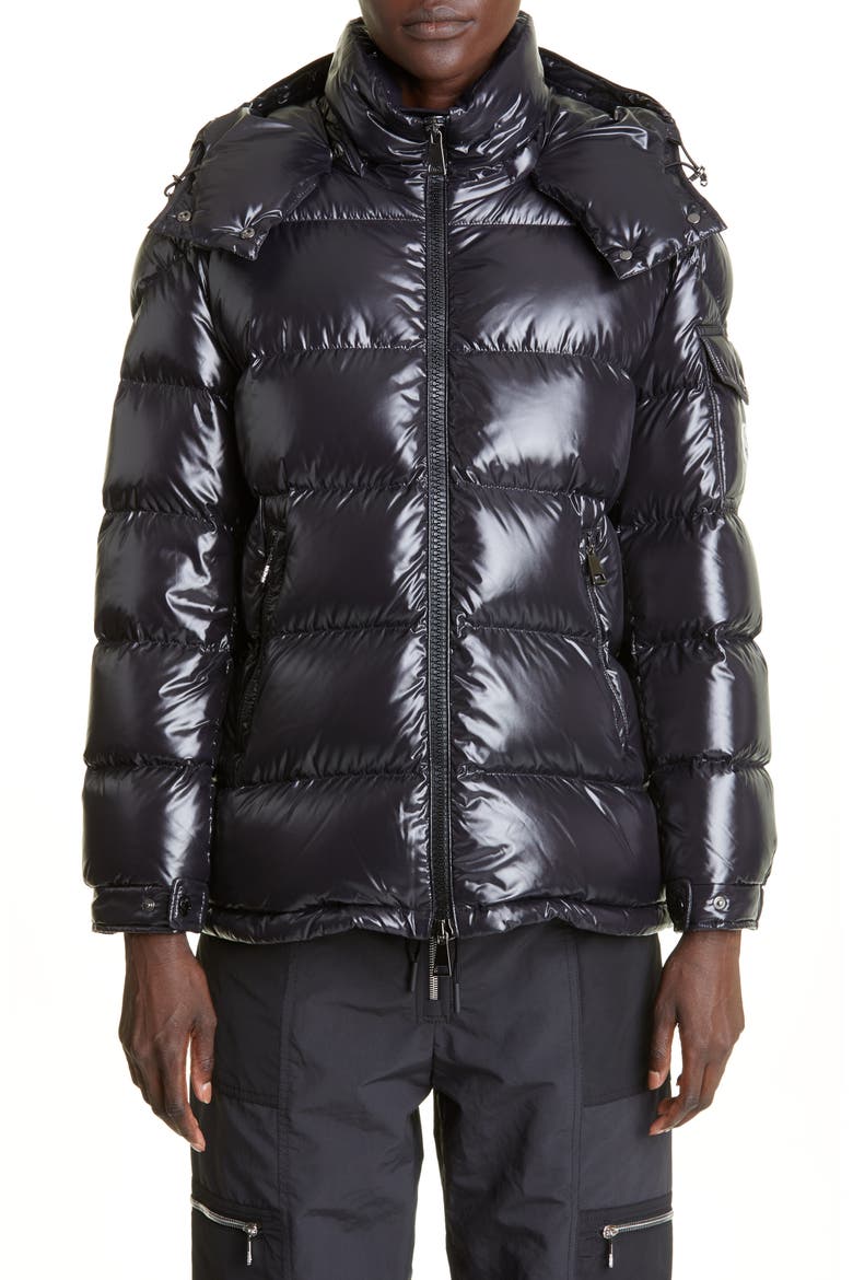 Maire Water Resistant Down Puffer Jacket, Main, color, BLACK
