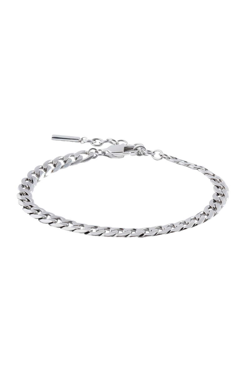 Alex and Ani Flat Curb Chain Bracelet, Main, color, Silver