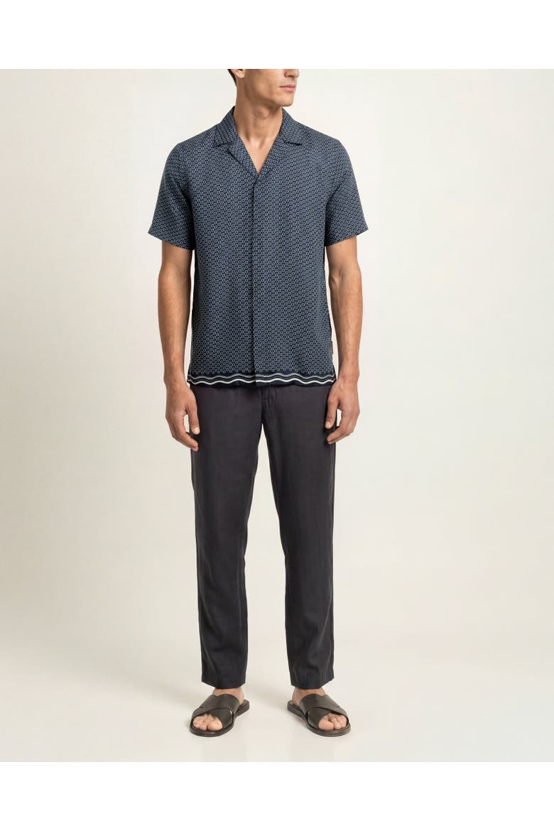 Maitan Silk Printed Silk Shirt In Night Iris, Main, color, Night Iris