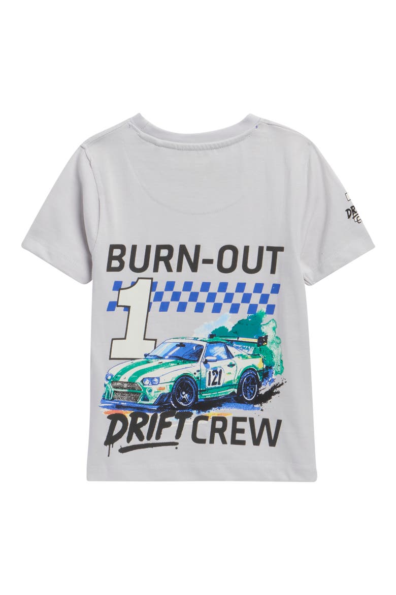 Kids' Burn-Out Car Graphic T-Shirt, Alternate, color, LT GRAY