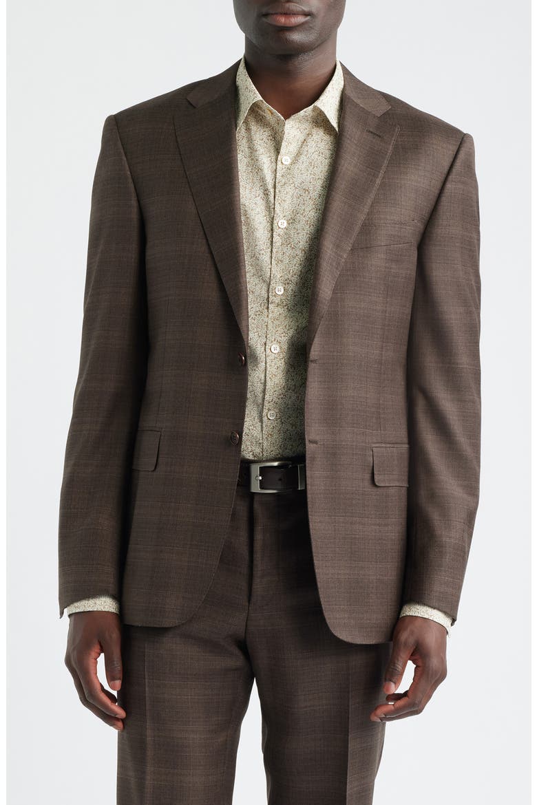 Siena Regular Fit Brown Slub Wool Suit, Alternate, color, BROWN