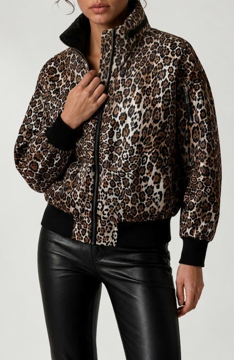 Zaylee Leopard Printed Bomber Jacket