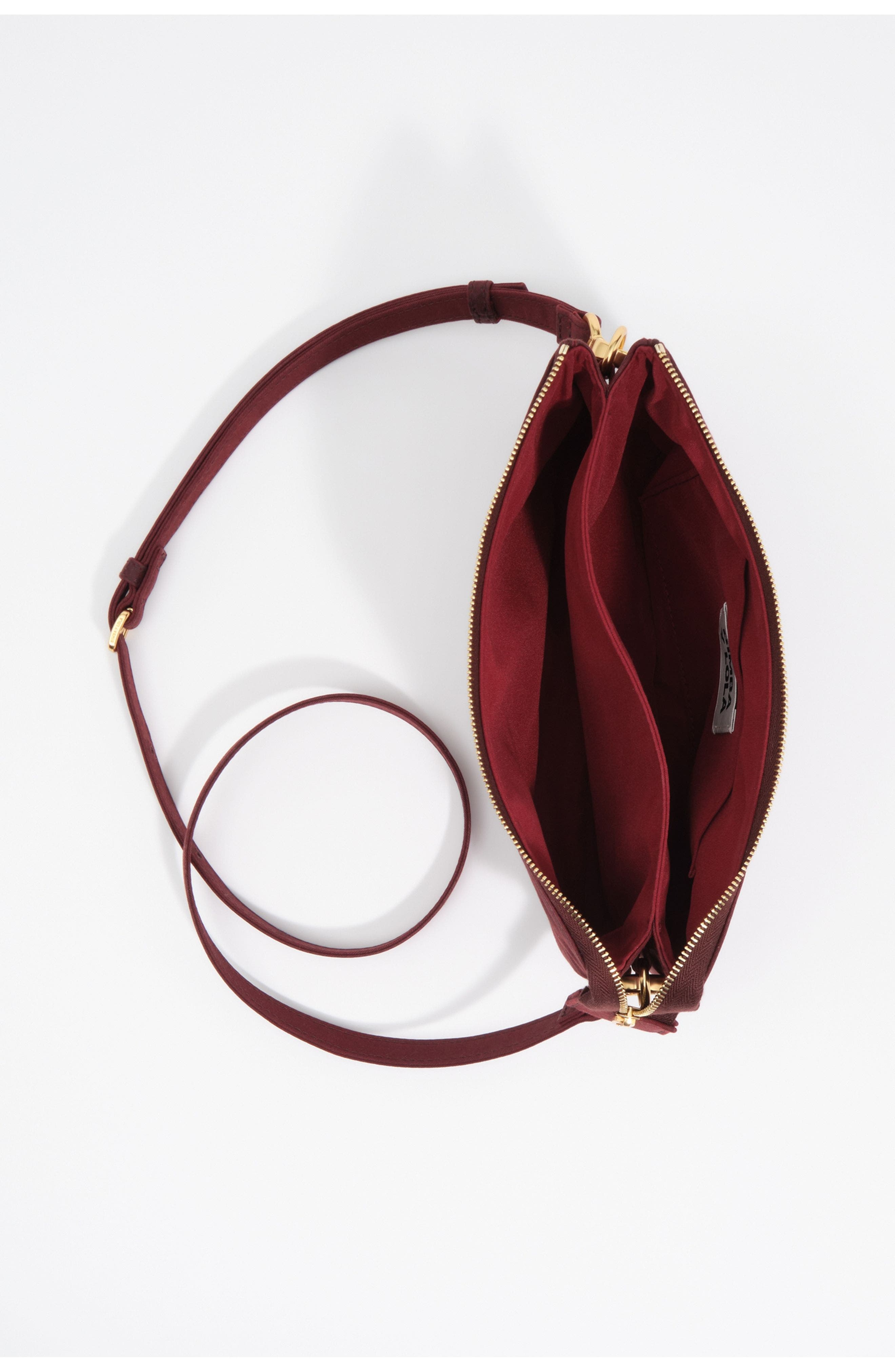 Small Coated Clutch Bag, Alternate, color, WINE