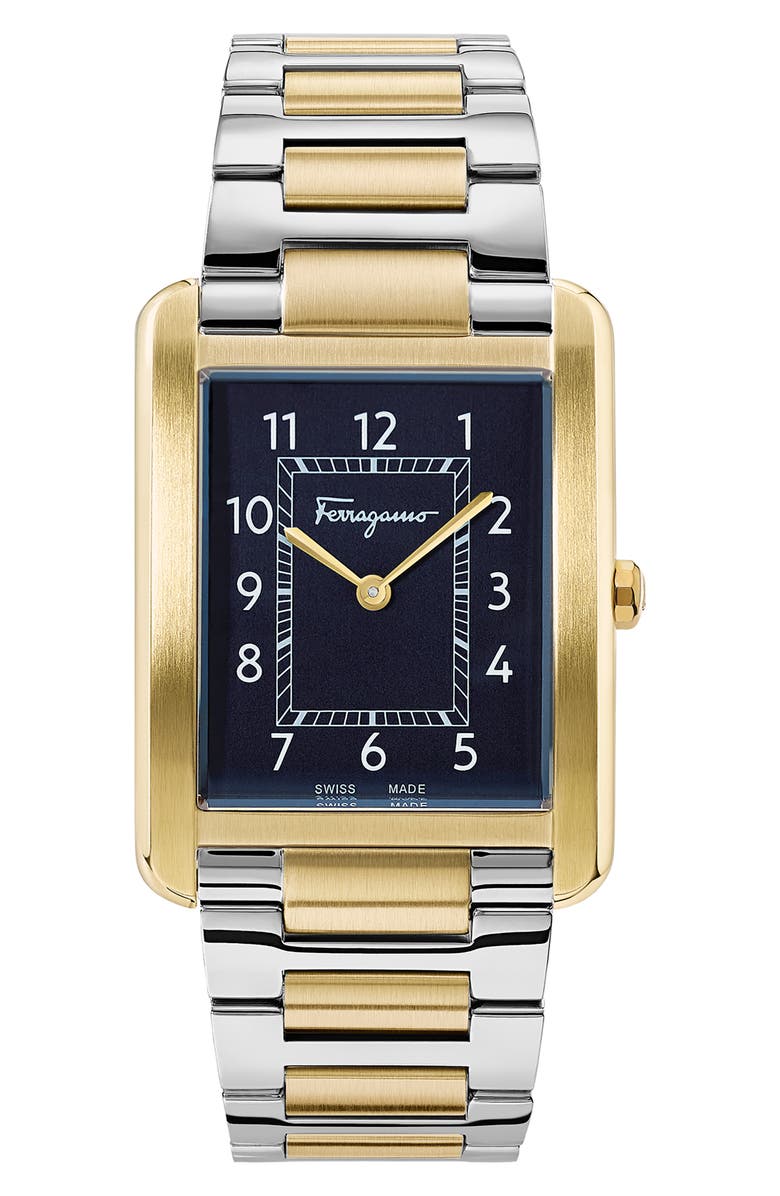 FERRAGAMO Salvatore Ferragamo Portrait Two-Tone Bracelet Watch, 31mm x 41mm, Main, color, 