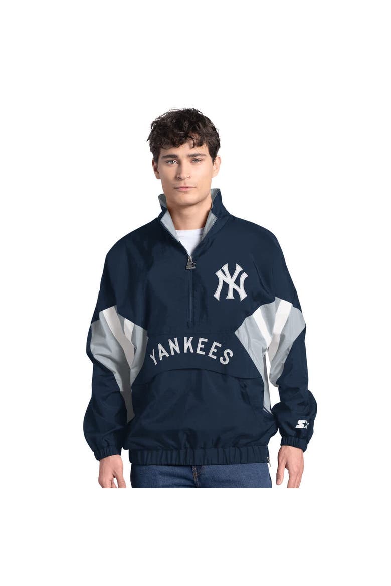 Men's Starter Navy New York Yankees Cooperstown Chief Half-Zip