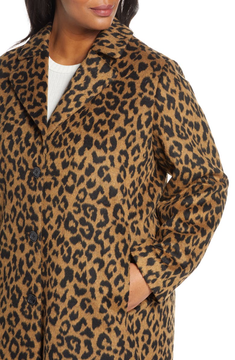 Bernardo Leopard Print Coat, Alternate, color, 