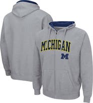 COLOSSEUM Men's Colosseum Heathered Gray Michigan Wolverines Arch & Logo 3.0 Full-Zip Hoodie