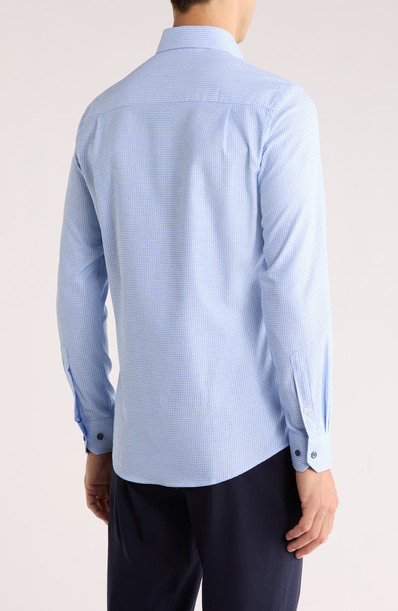 Duchamp Diamond Print Slim Fit Dress Shirt, Alternate, color, Blue