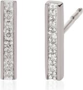 Monica Vinader Signature Skinny Diamond Bar Earrings