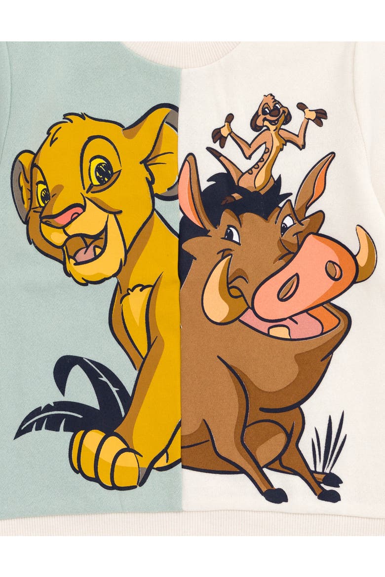 Lion King Fleece Sweatshirt, Alternate, color, Simba Pumbaa Green