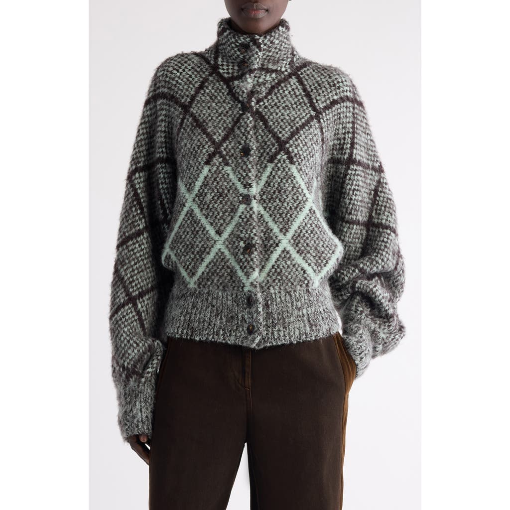 Dries Van Noten Tifna Alpaca Blend Cardigan In Gray