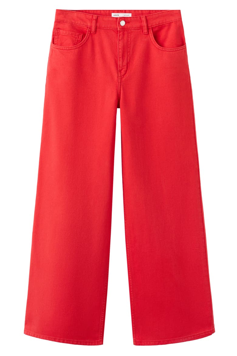 Low Rise Wide Leg Jeans, Alternate, color, RED