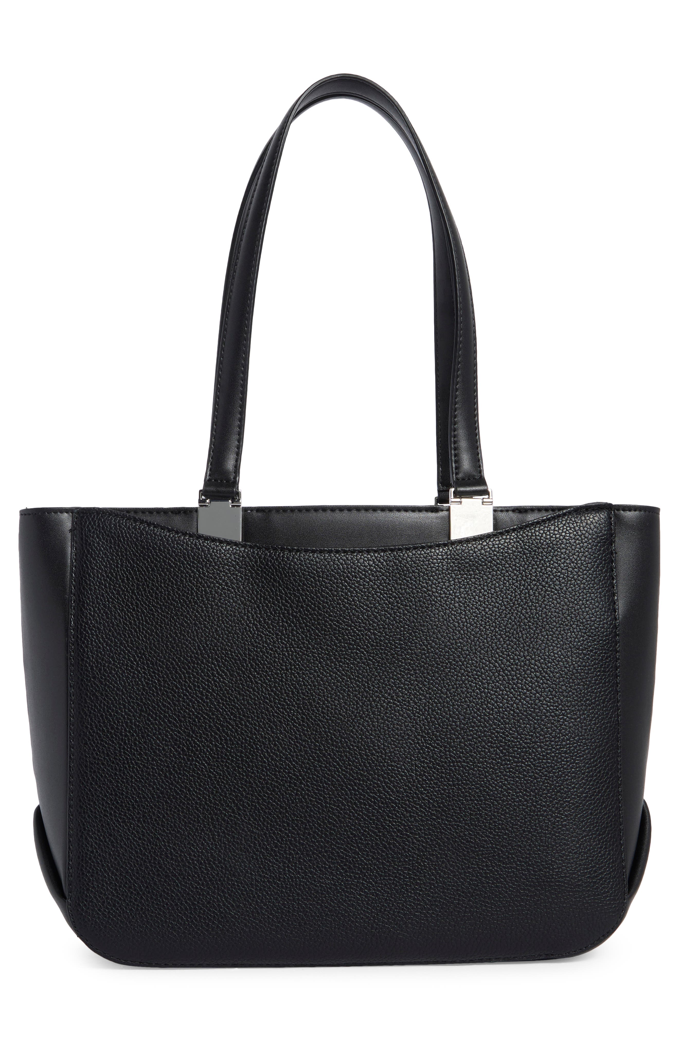 Calvin Klein Akari Tote Bag, Alternate, color, Black/ Silver