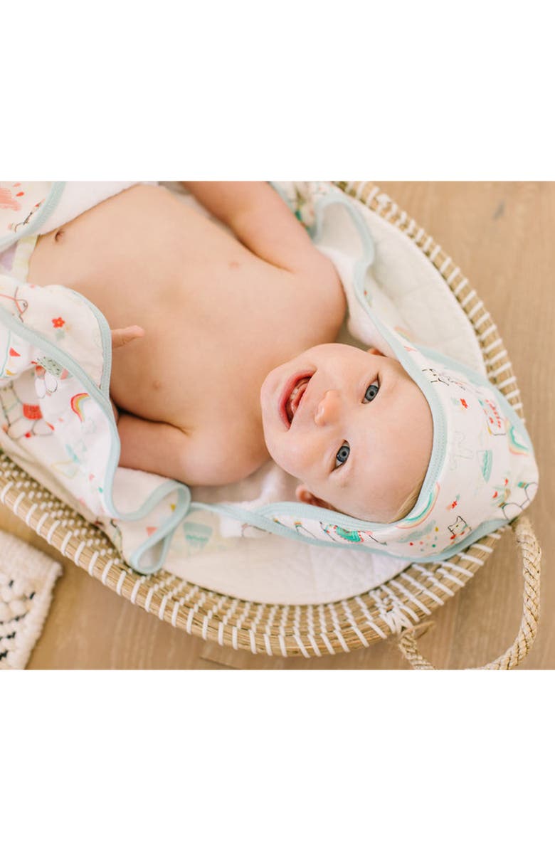 Loulou Lollipop Muslin Hooded Towel & Washcloth Set, Alternate, color, 