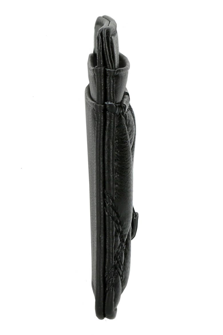Kensington Drench Leather Card Holder, Alternate, color, BLACK