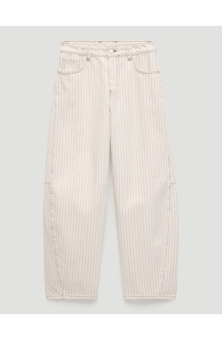 Hush Bree Stripe Horseshoe Barrel Leg Jeans, Alternate, color, White