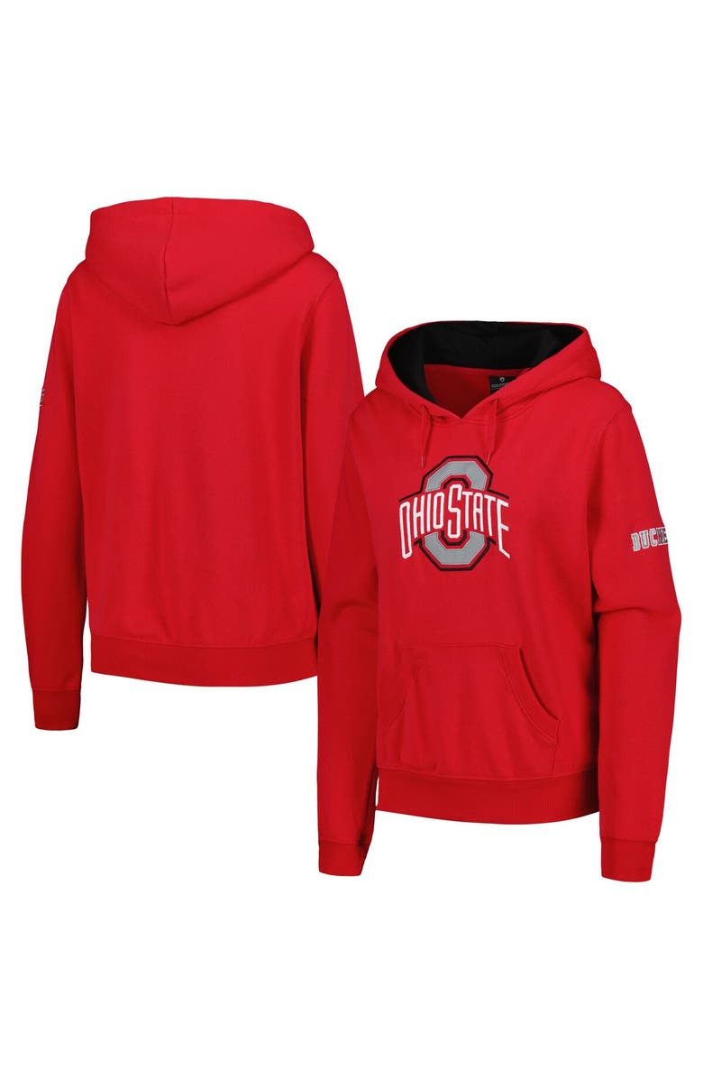 STADIUM ATHLETIC Women's Scarlet Ohio State Buckeyes Big Logo Pullover Hoodie, Main, color, Scarlet