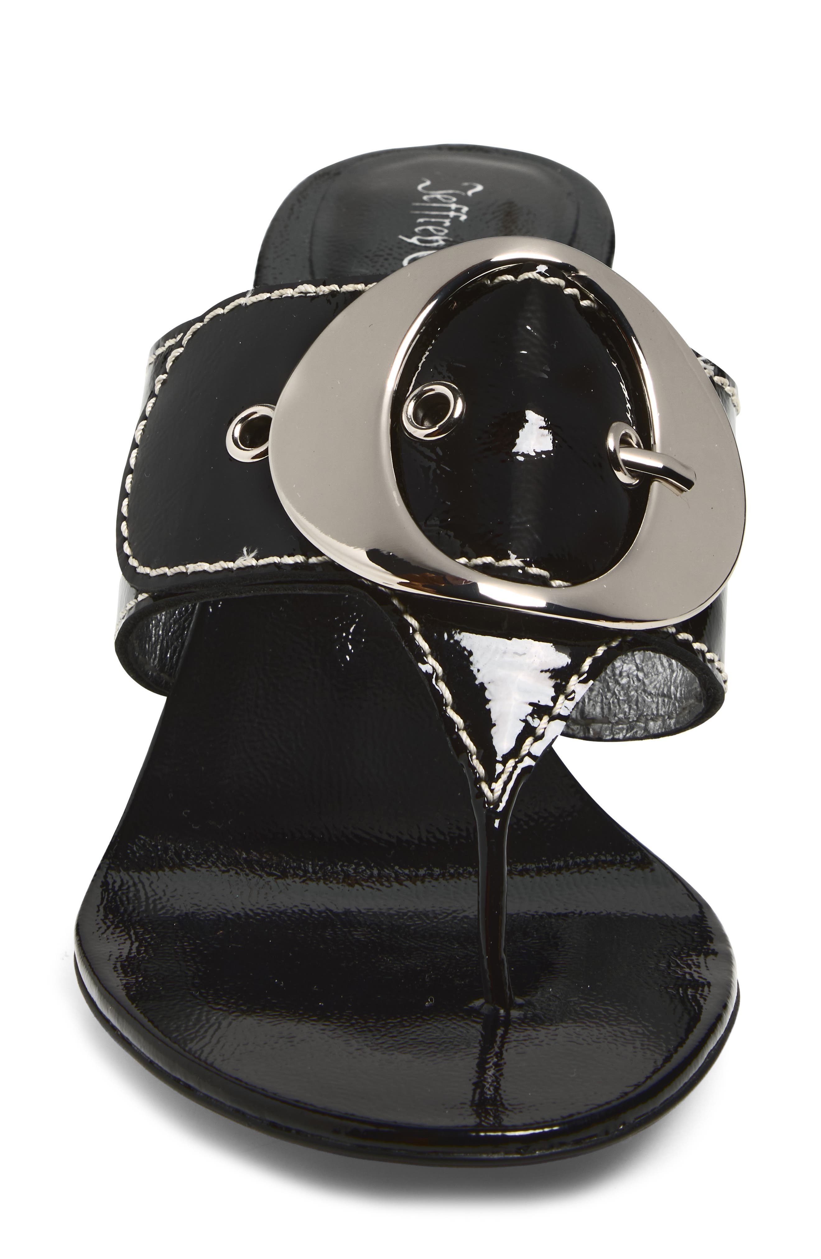Jeffrey Campbell Solani Buckle Accent Sandal, Alternate, color, Black Silver