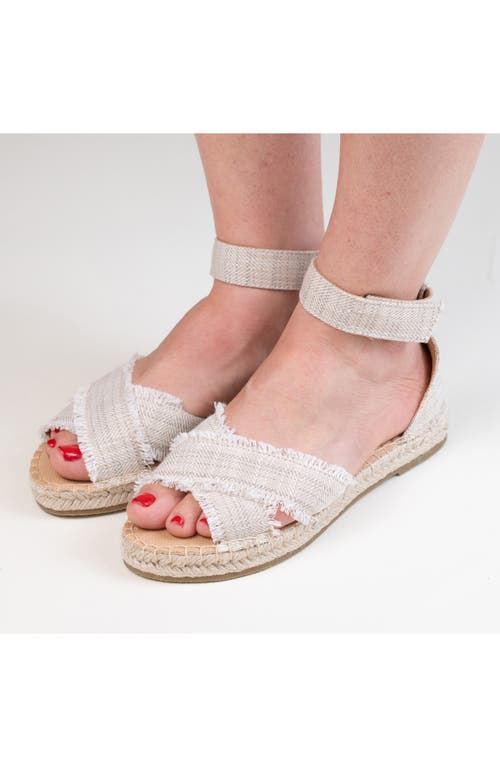 Minnetonka Pemma Ankle Strap Sandal In Tan Herringbone