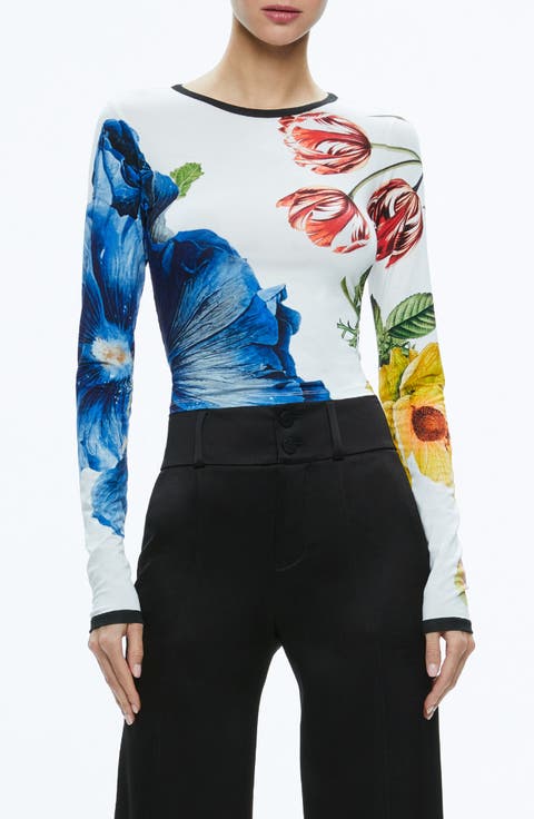 Delaina Floral Crewneck Crop Top