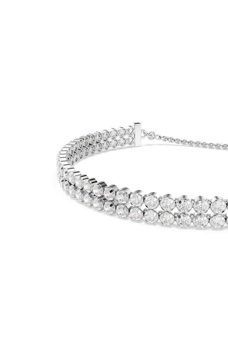Swarovski Matrix Crystal Double Row Slider Bracelet, Alternate, color, White