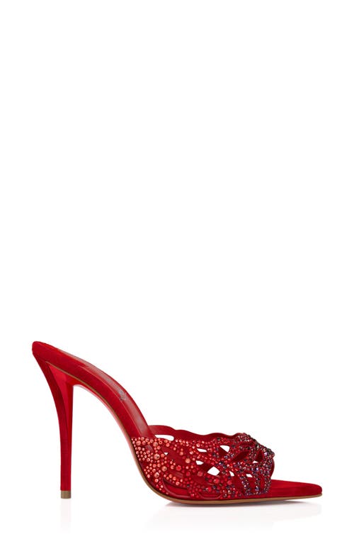 Christian Louboutin Lasera Strass Heeled Mules 100 In Red