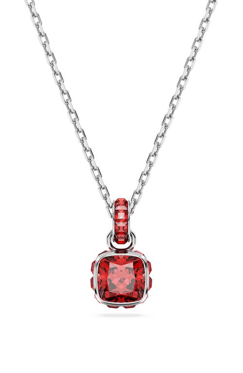 Swarovski Birthstone Pendant Jul Pendant Rhodium Shiny Red In Metallic
