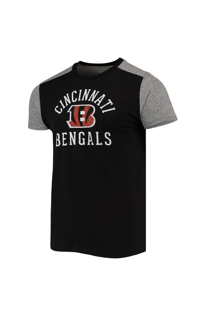 Majestic Threads Men's Majestic Threads Black/Gray Cincinnati Bengals Field Goal Slub T-Shirt, Alternate, color, Black