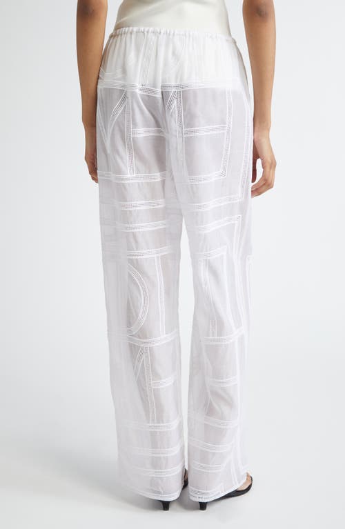 Totême Cotton-silk Monogram Trousers In White