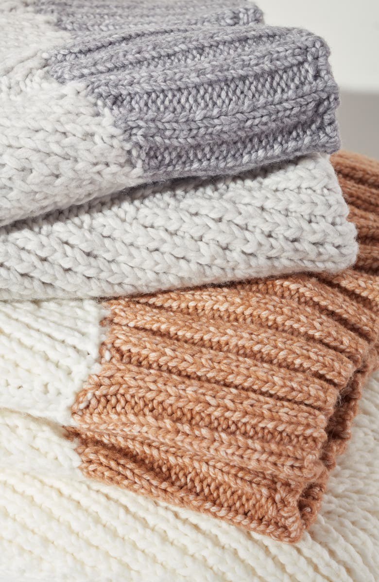Nordstrom Sweater Knit Throw Blanket, Alternate, color, Ivory- Tan Thrush