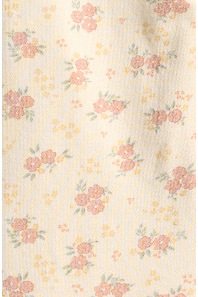 Floral Organic Cotton Zip Footie, Alternate, color, IVORY