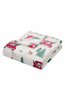 Hallmark Red Candy Canes Plush Holiday Throw