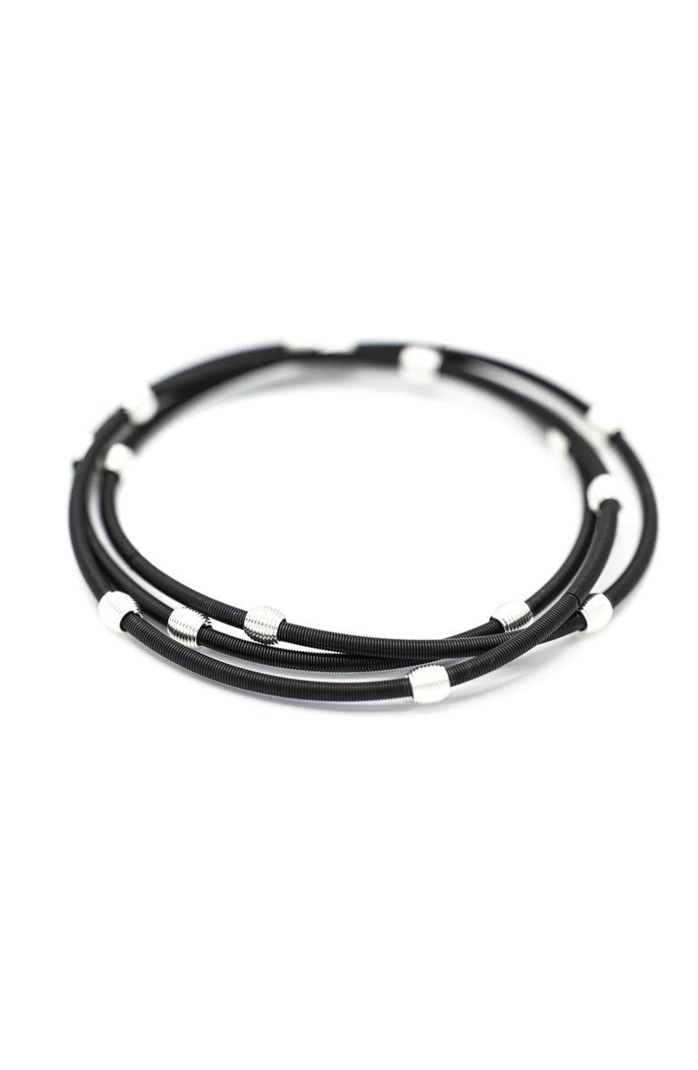 Emerson & Oliver Black Beaded Dia Bracelets, Main, color, Black/Silver