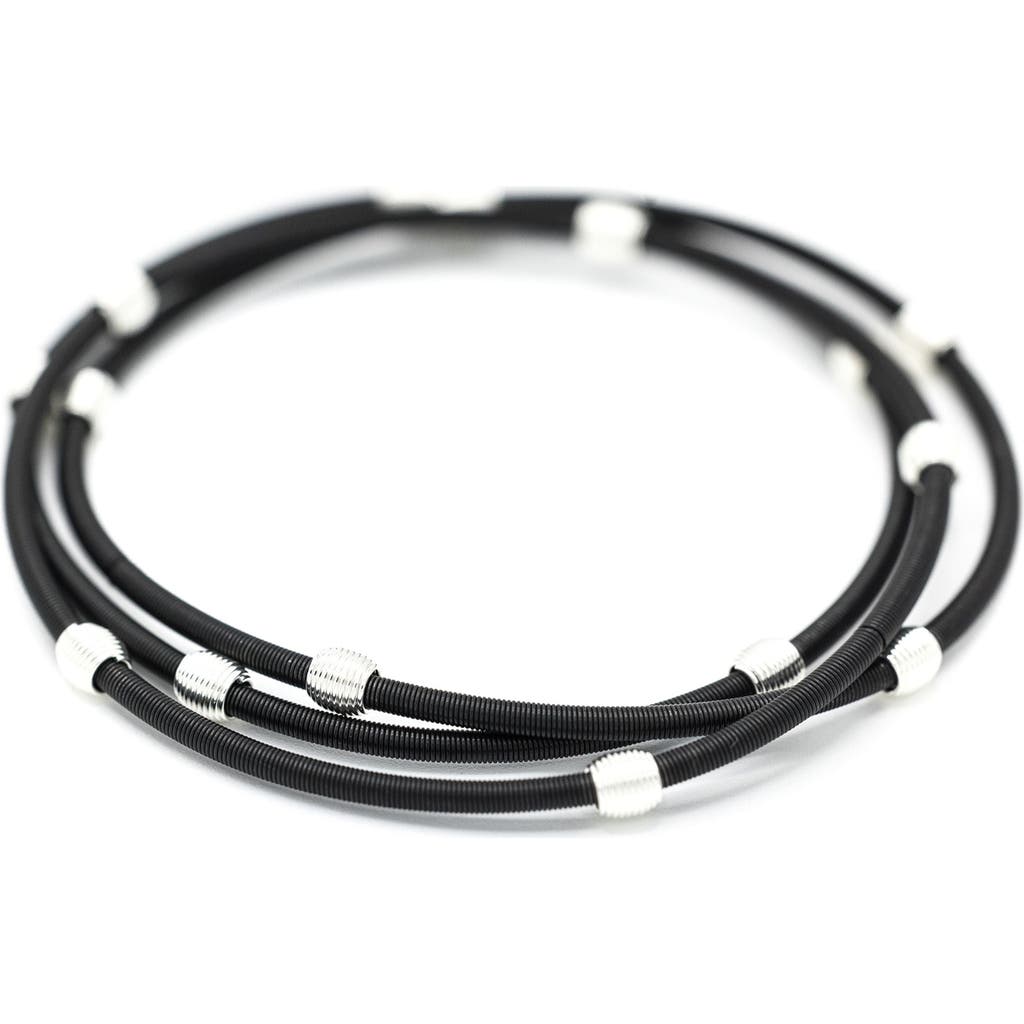 Emerson & Oliver Black Beaded Dia Bracelets in Black/silver  product
