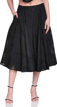 Avec Les Filles Lace Inset Skirt