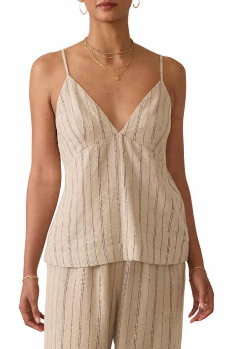 Faherty Riviera Stripe Linen Blend Camisole