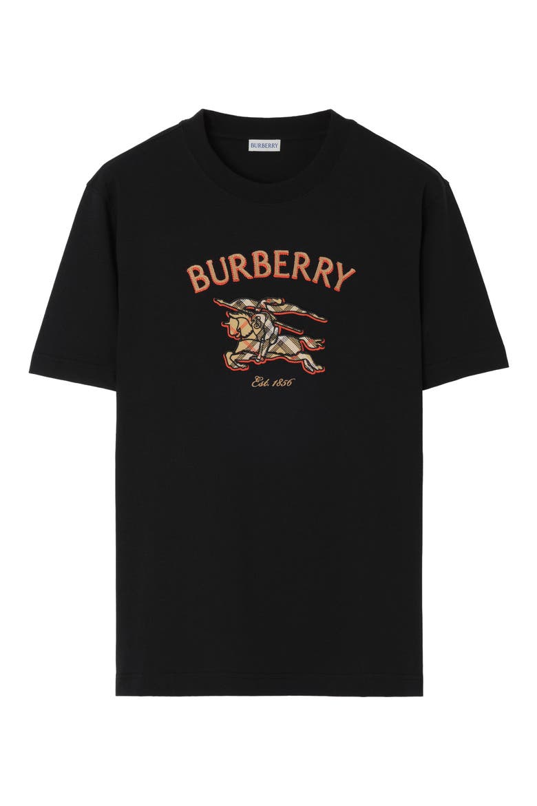 Ryan Embroidered Check EKD Appliqué T-Shirt, Main, color, BLACK