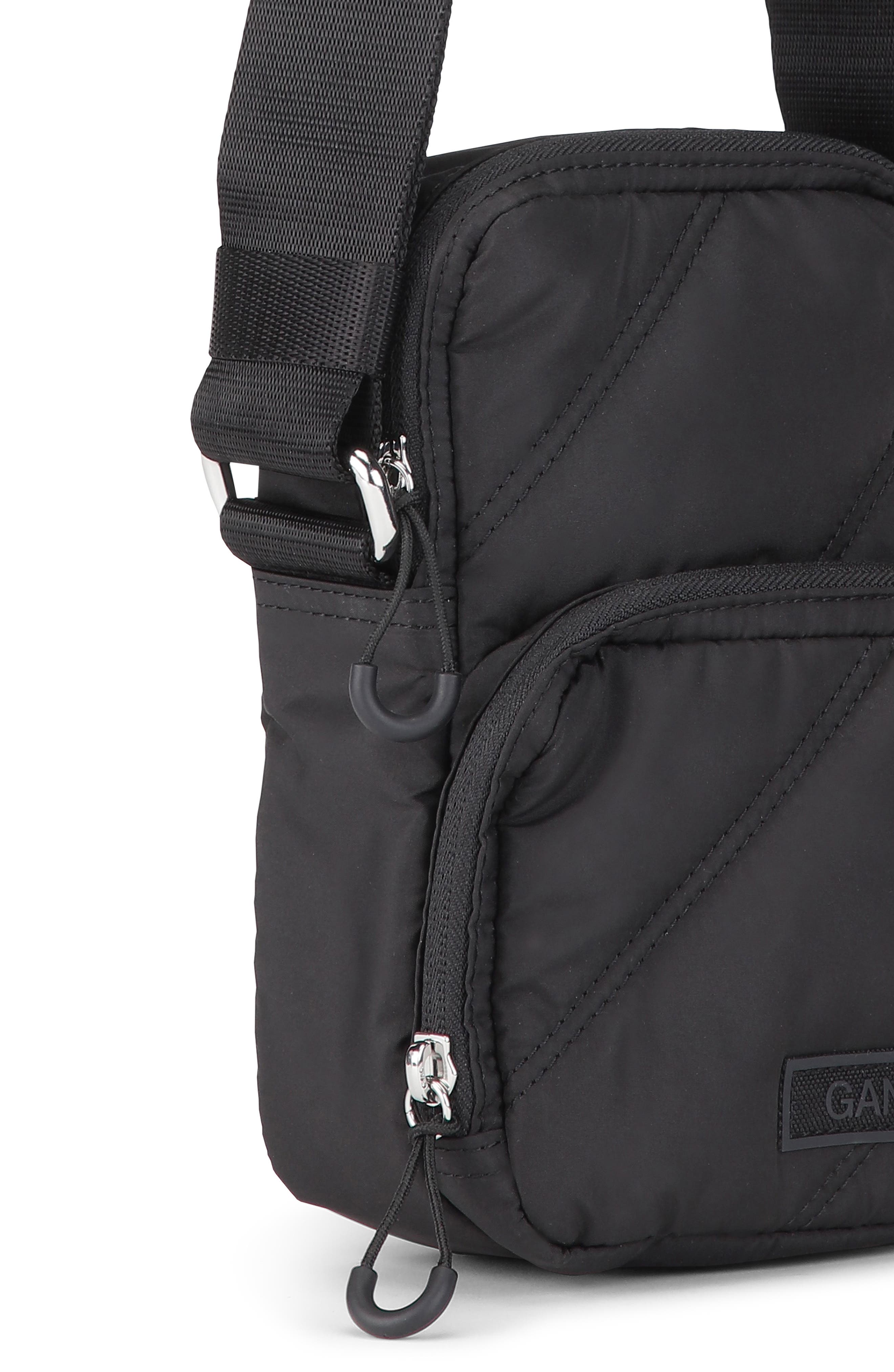 Ganni Mini Quilted Recycled Polyester Crossbody, Alternate, color, 