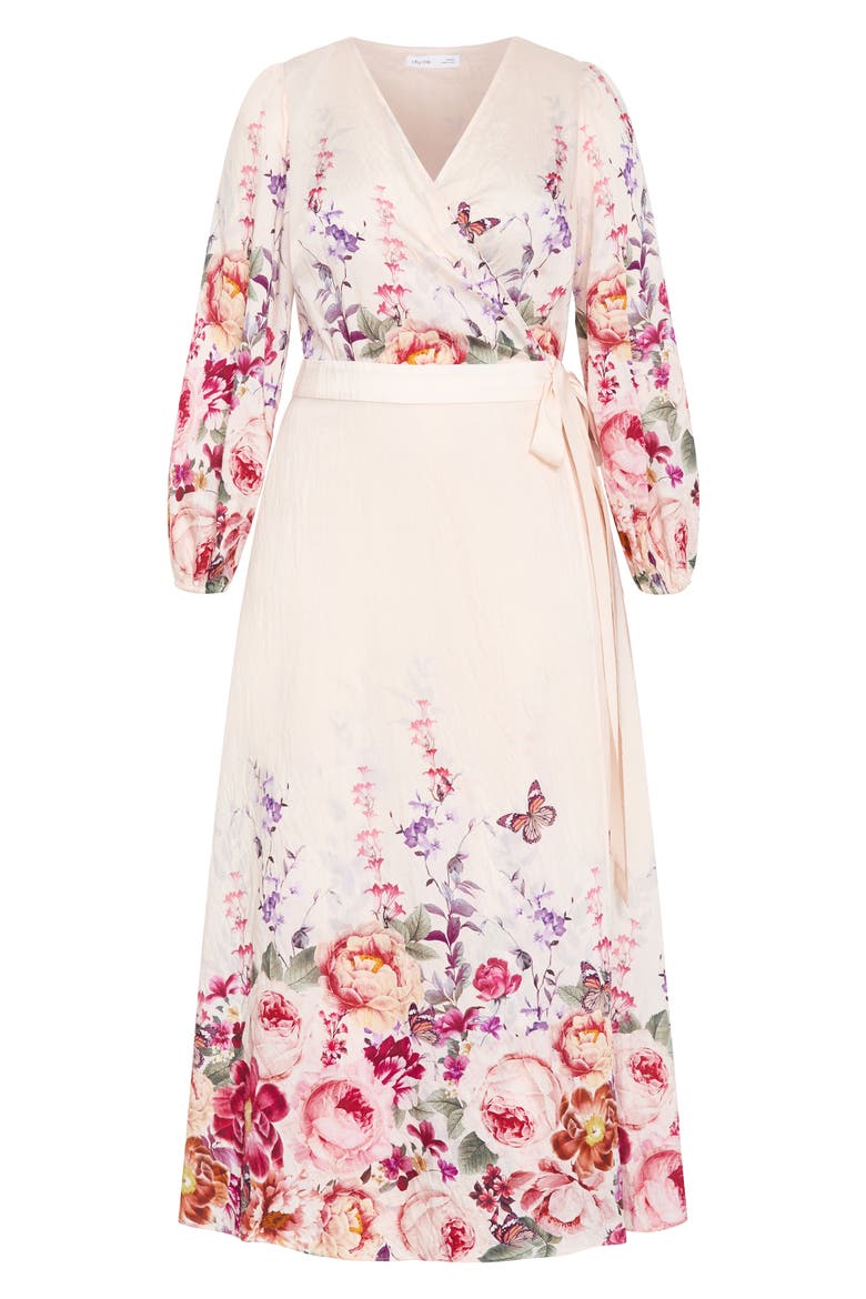 Anastasia Flutter Sleeve Midi Dress, Alternate, color, EDEN GARDEN