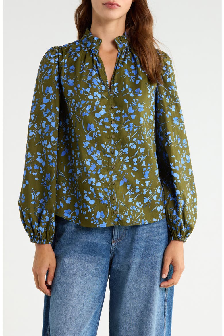 Solvay Ruffle Top, Main, color, GREEN BLUE MULTI